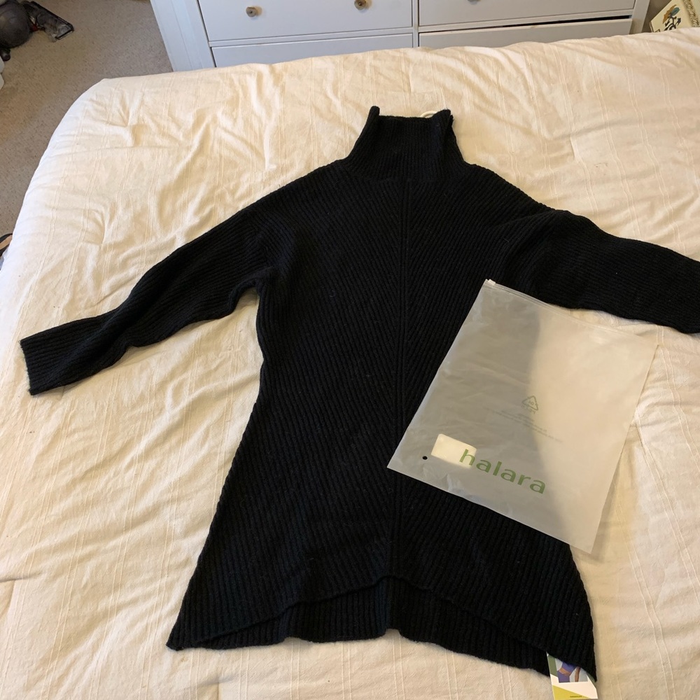 Halara Black Long Sleeve Sweater Dress